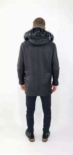 Leather Coat Levinsky Vance black