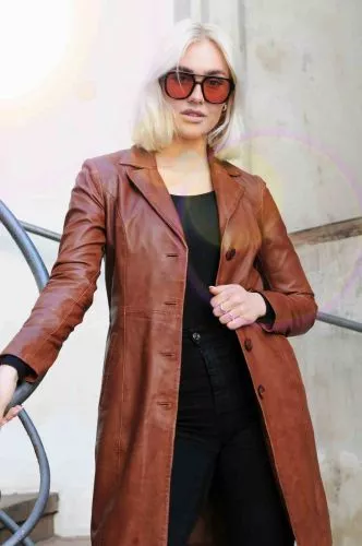 Ledermantel Levinsky Furs Erika Cognac-Braun