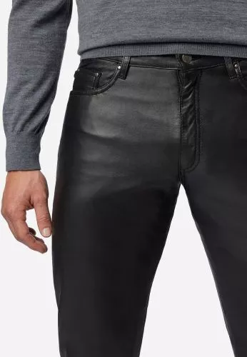 Ricano 501 Lederjeans schwarz
