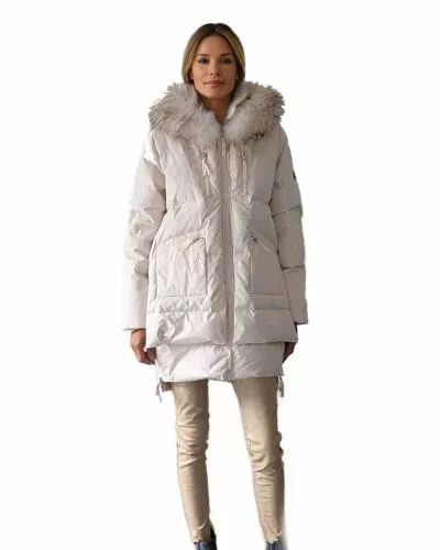 Womens Down Jacket Levinsky Furs Michelle 2 white