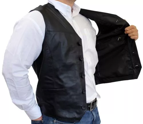 Lederweste Ricano 321 schwarz