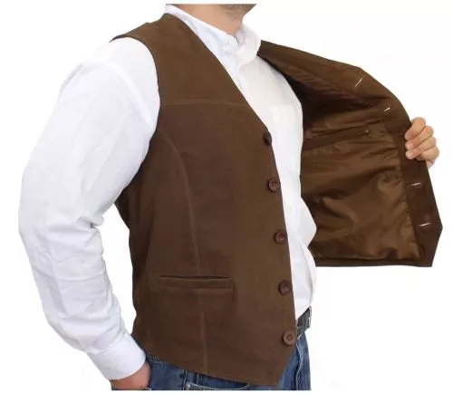 Lederweste Ricano Nubukleder braun