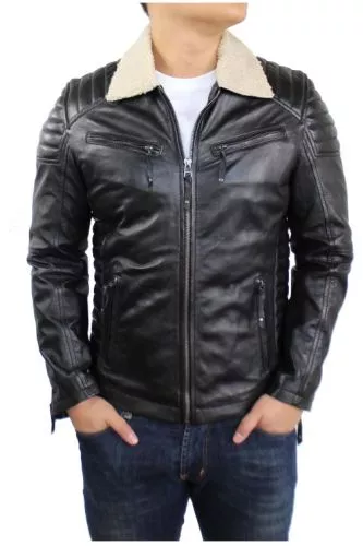 Lederjacke Ricano Cooper Fur schwarz