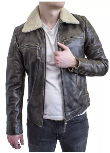 Lederjacke Ricano Biker Braun