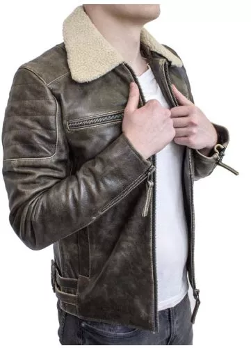 Lederjacke Ricano Biker Braun