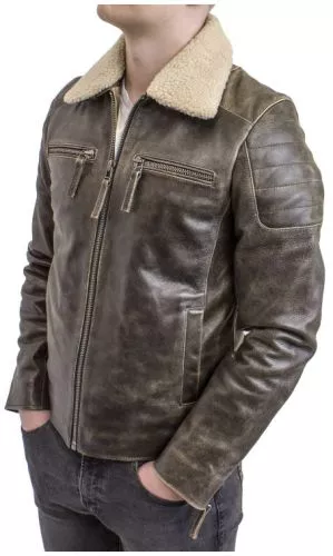 Lederjacke Ricano Biker Braun