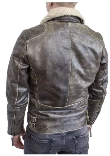 Lederjacke Ricano Biker Braun